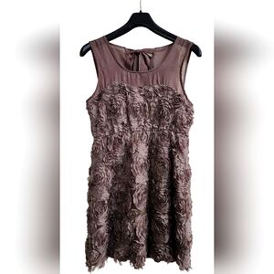 Vintage prom dress in light brown, fully lined size L